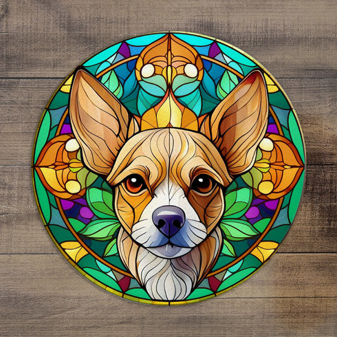 Chihuahua Fawn Glass Suncatcher Worktop Saver